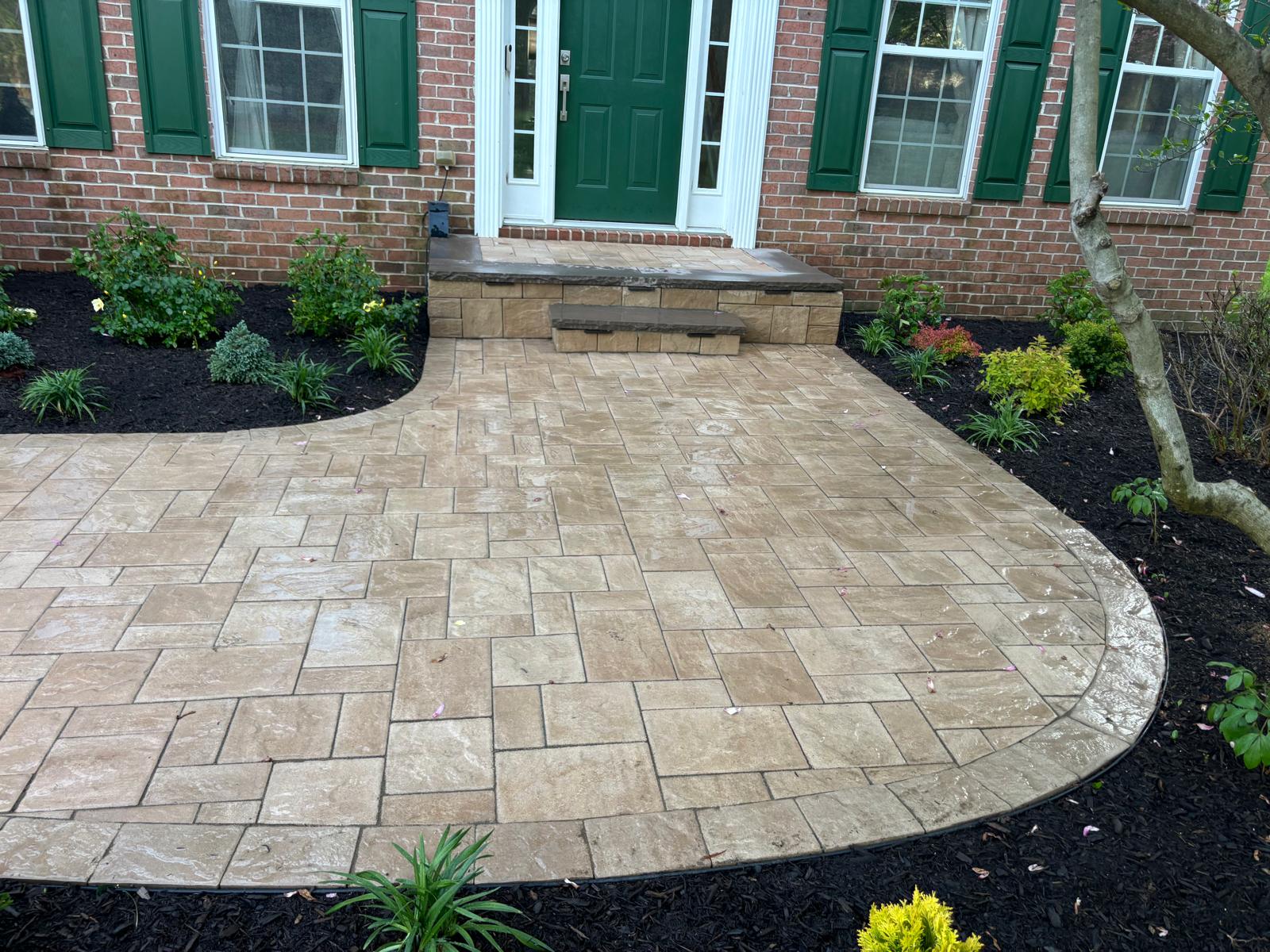 Paver patio front entrance