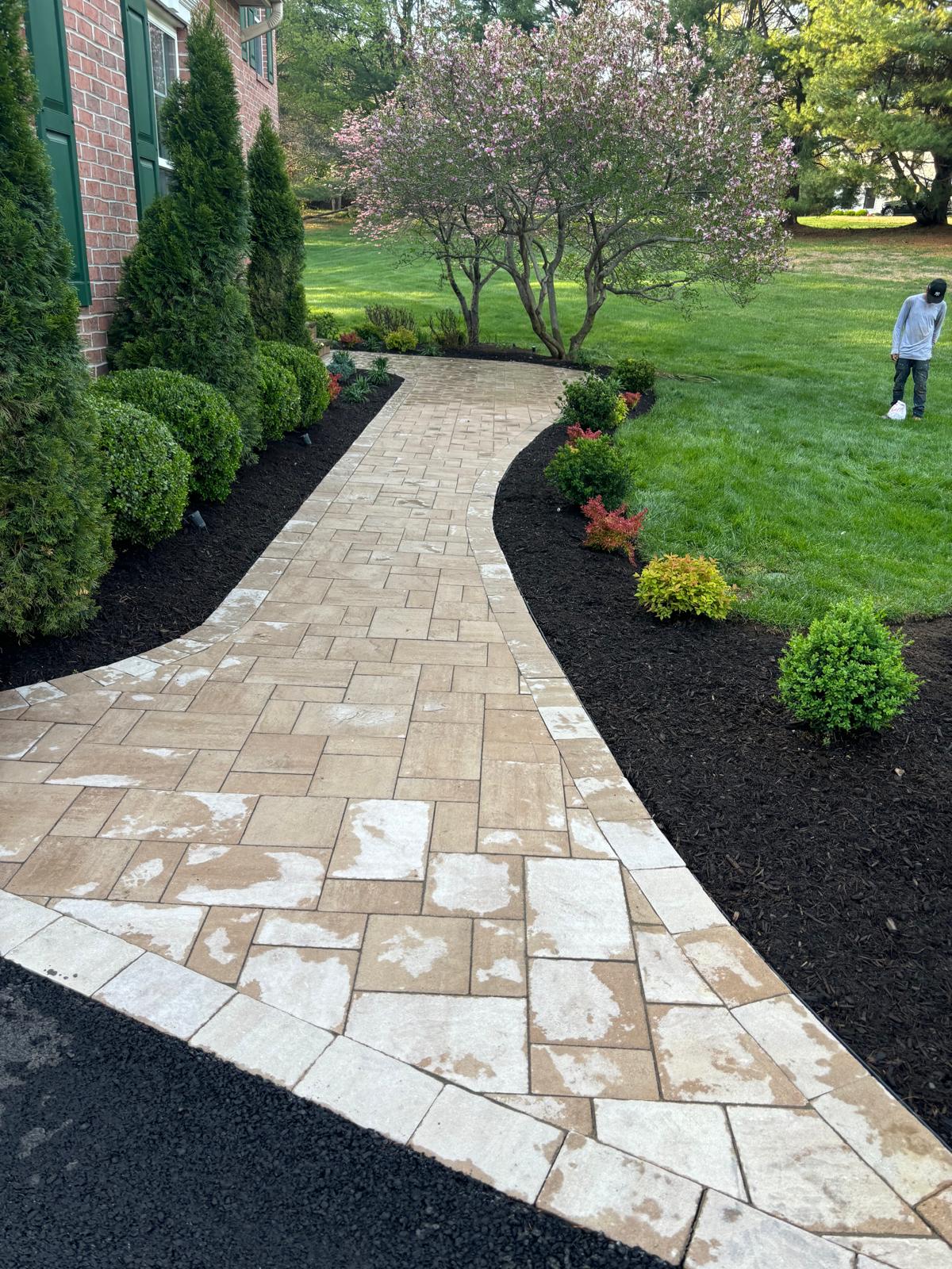 Paver walkway landscaping