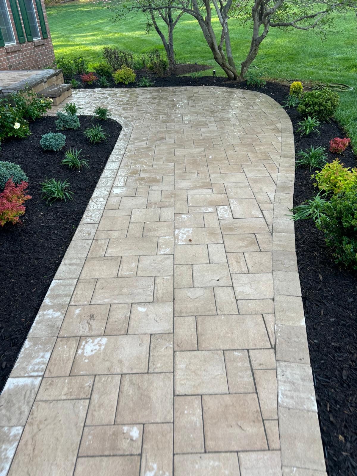 Paver patio and garden beds